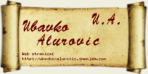 Ubavko Alurović vizit kartica